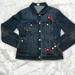 ADORABLE J.CREW FLORAL EMBROIDERED JEAN JACKET🌺